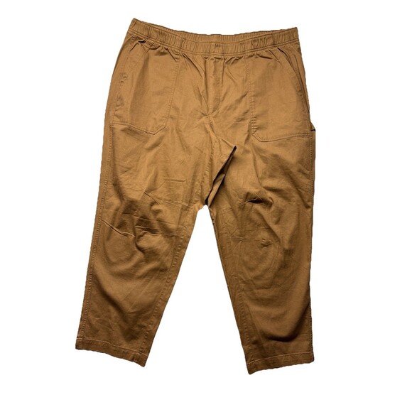Old Navy Pulla Utility Pants Womens 2X Brown Pull On Elastic Pockets High Rise - Picture 1 of 5